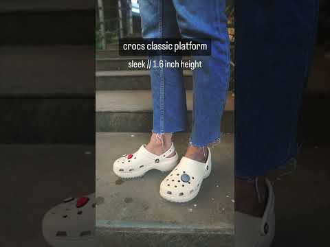 difference between crocs classic platform &amp; classic crush clogs 👡 [on feet / height comparison]